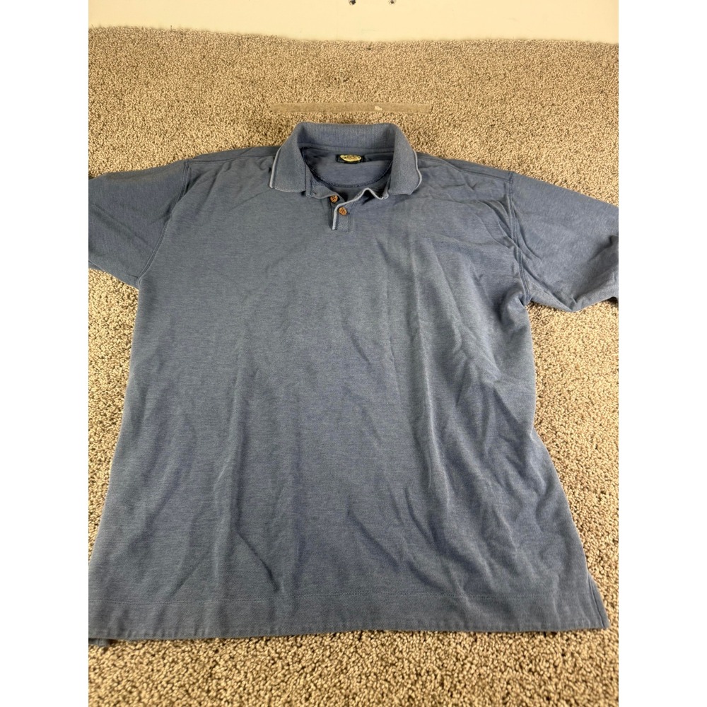 Tommy Bahama Polo Shirt Men's Dark Grey Cotton Short Sleeve Casual Golf - L